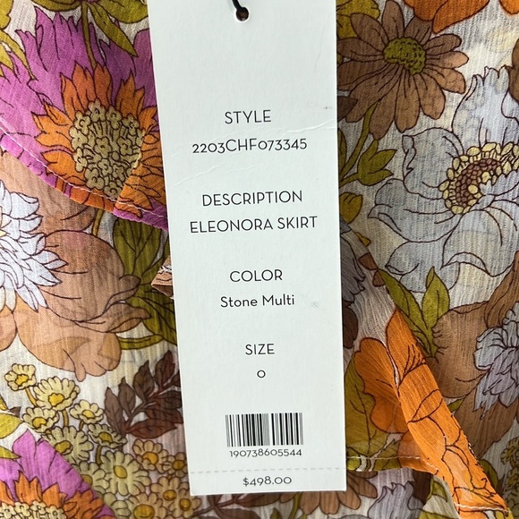 NWT VERONICA BEARD Silk Garden
Floral Eleonora Midi Skirt Stone Multi Size 0 - Picture 5 of 9
